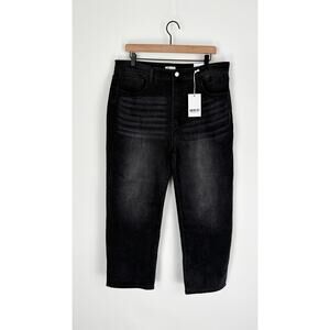 The Fine Print Womens High Rise Wide Leg Denim Jeans Black Size 20P NWT